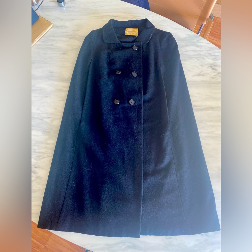 40’s Black Double Breasted Wool Cape